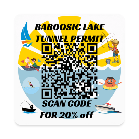 BABOOSIC LAKE TUNNEL PERMIT Square Magnet - white