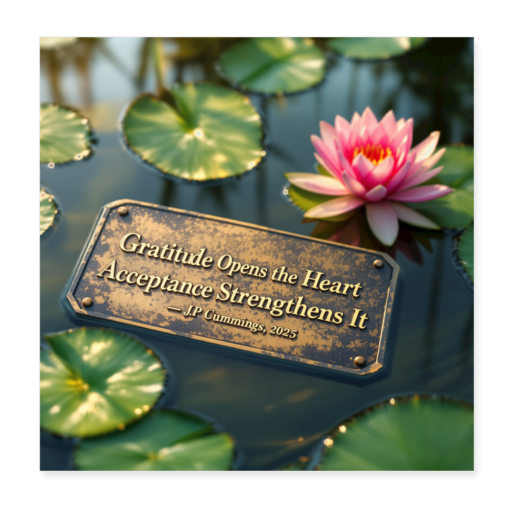 GRATITUDE ACCEPTANCE Poster 8x8 - white