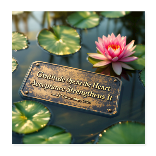 GRATITUDE ACCEPTANCE Poster 8x8 - white