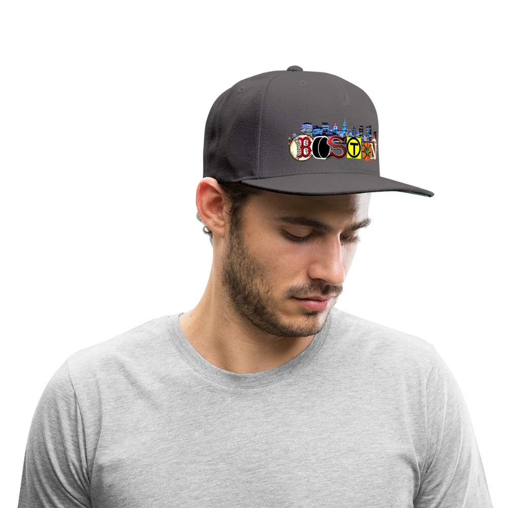 BOSTON SKYLINE The Authentic Snapback Baseball Cap - dark grey