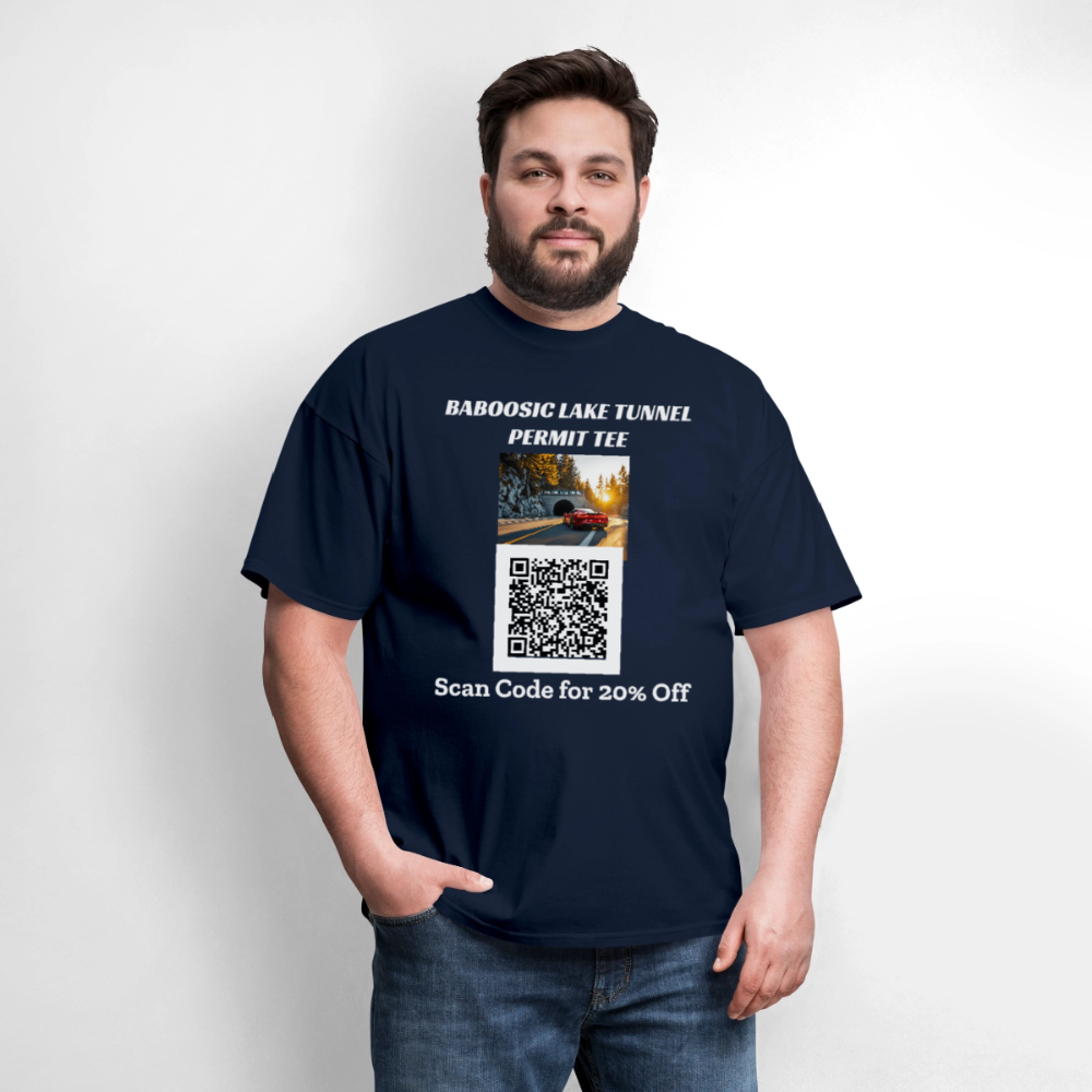 BABOOSIC LAKE TUNNEL PERMIT TEE Unisex Classic T-Shirt - navy