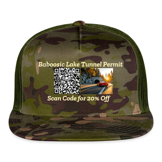 BABOOSIC LAKE TUNNEL PERMIT CAMO Trucker Hat - MultiCam\green