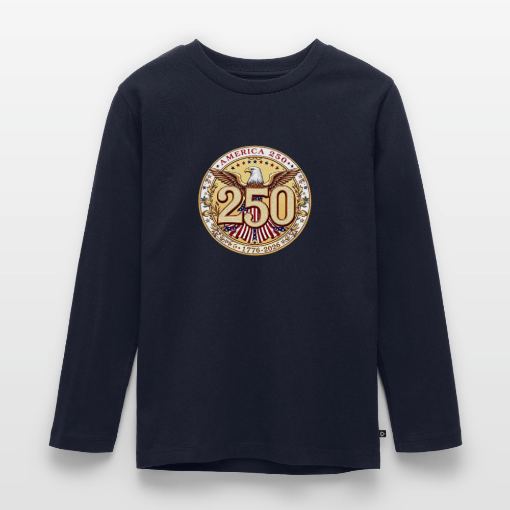 AMERICA 250 Toddler Premium Organic Long Sleeve Shirt - navy