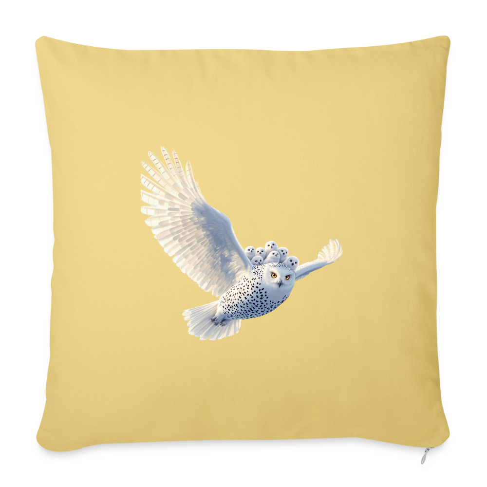 HOOTIE Throw Pillow Cover 18” x 18” - washed yellow