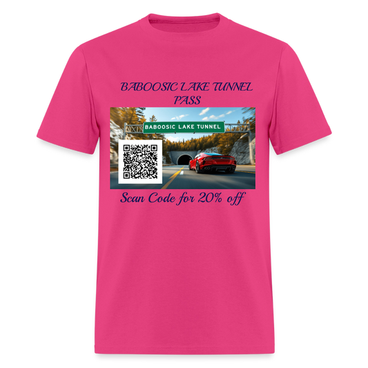 BABOOSIC LAKE TUNNEL PASS TEE - fuchsia