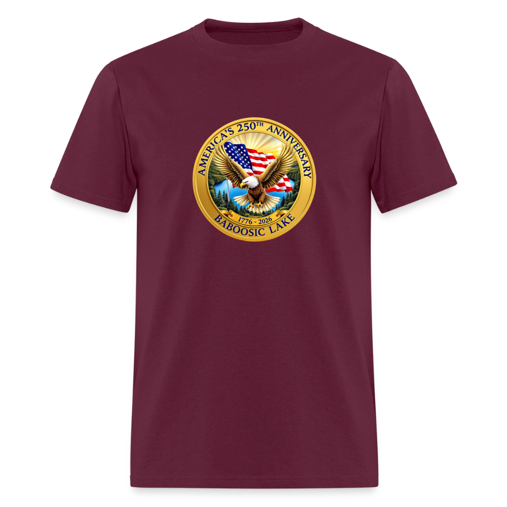 AMERICA 250 AMHERST Men's T-Shirt | GILDAN 5000 - burgundy