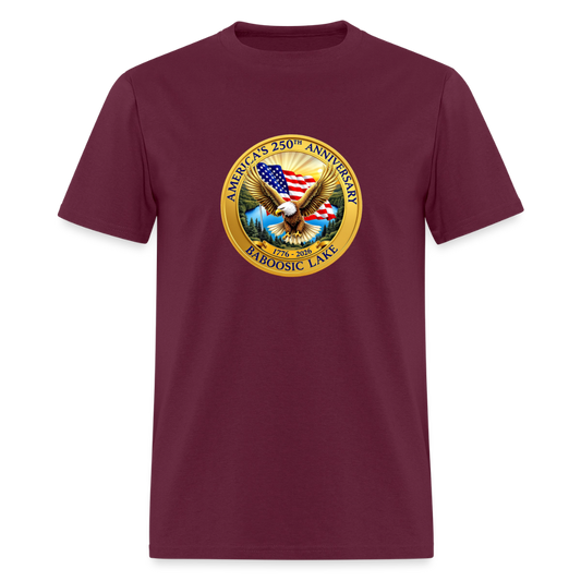 AMERICA 250 AMHERST Men's T-Shirt | GILDAN 5000 - burgundy