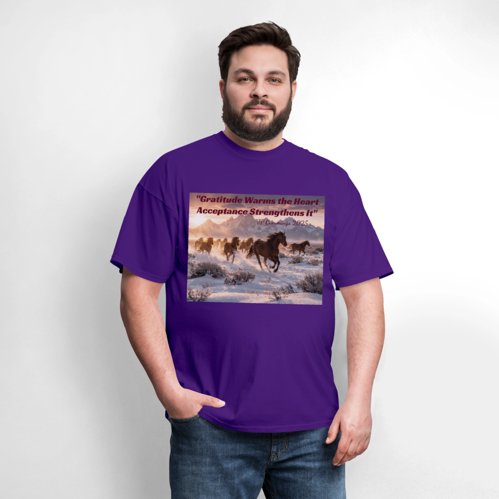 "GRATITUDE WARMS the HEART ACCEPTANCESTRENGHTENS It" JP Cummings 2025 - purple