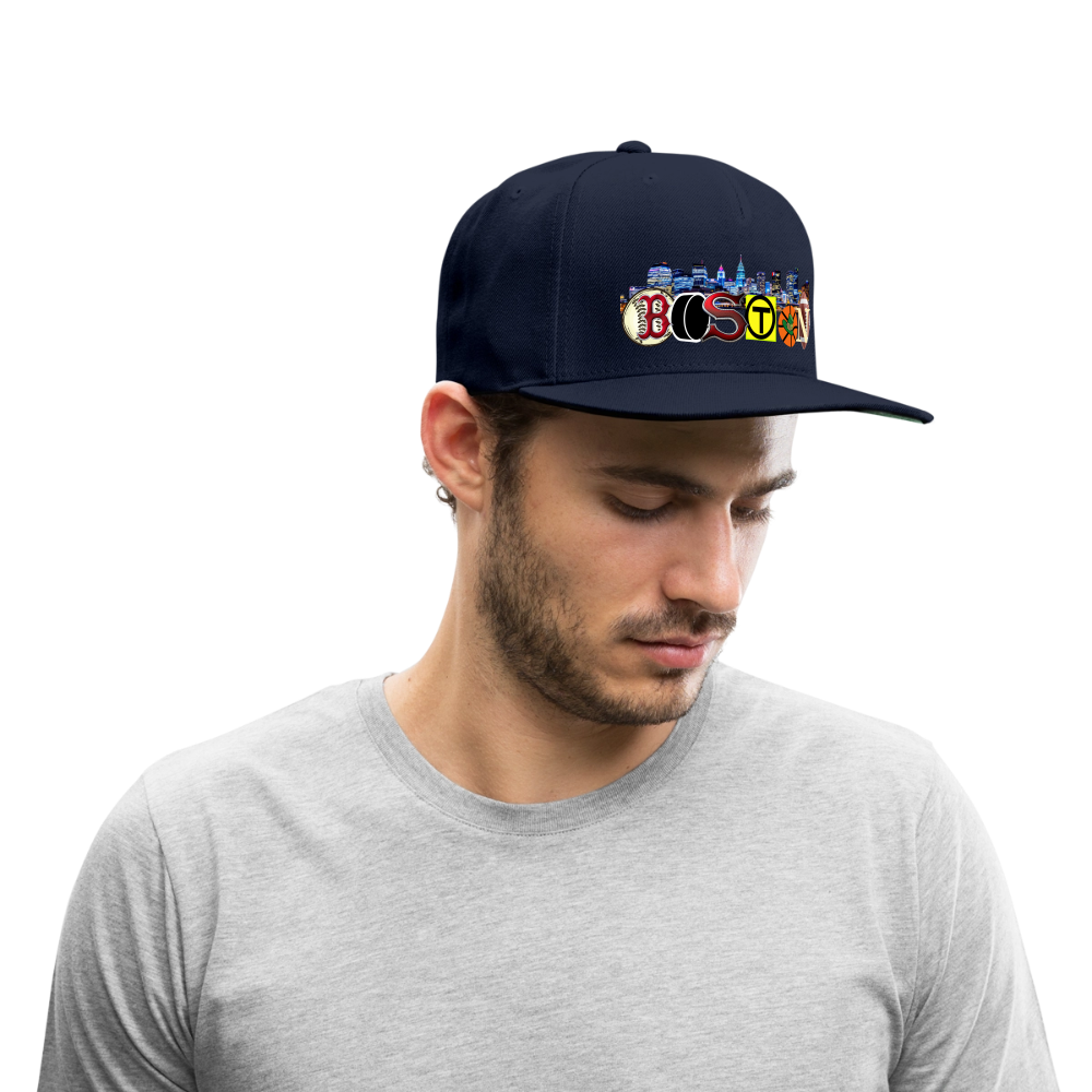 BOSTON SKYLINE The Authentic Snapback Baseball Cap - navy