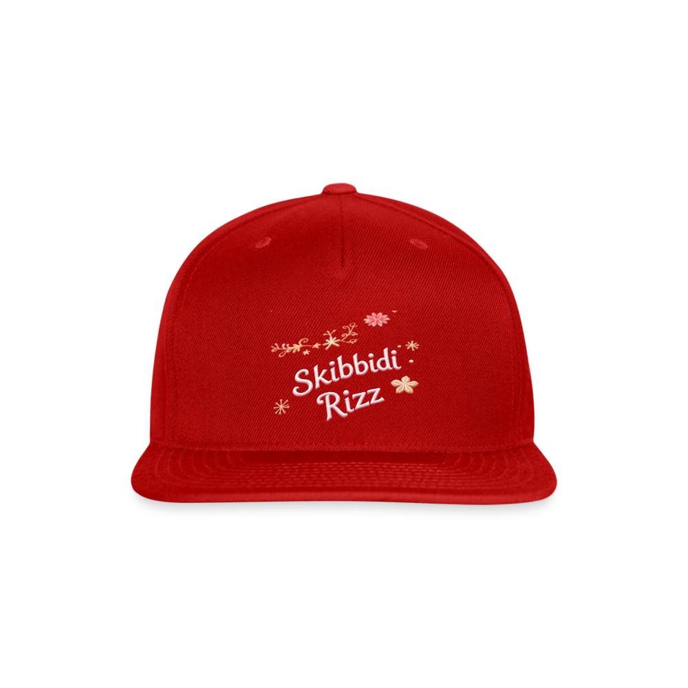 Skibbidi Rizz Authentic 4 Snapback Baseball Cap - red