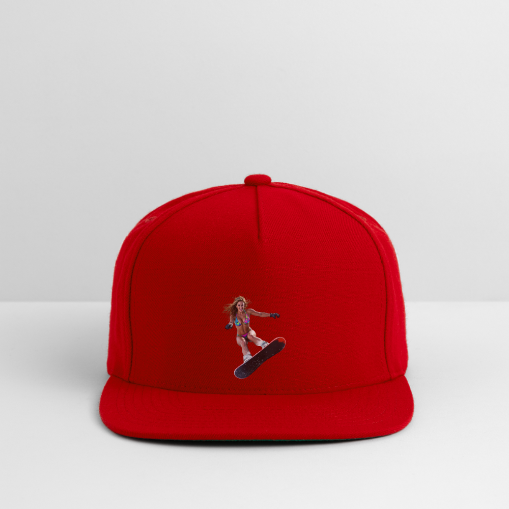 Snow Bunny Snapback Baseball Cap - red