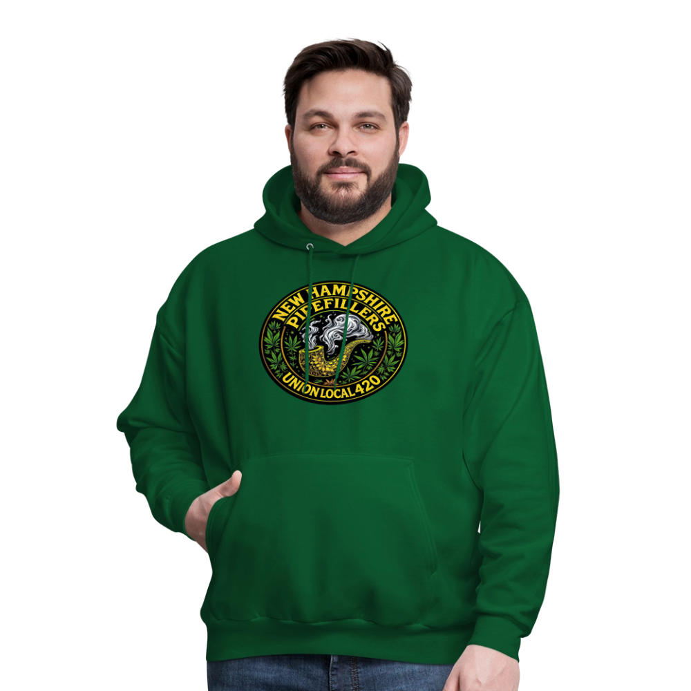 THE ORIGINAL NEW HAMPSHIRE PIPEFILLERS UNION LOCAL 420 Hanes Men's Hoodie - forest green