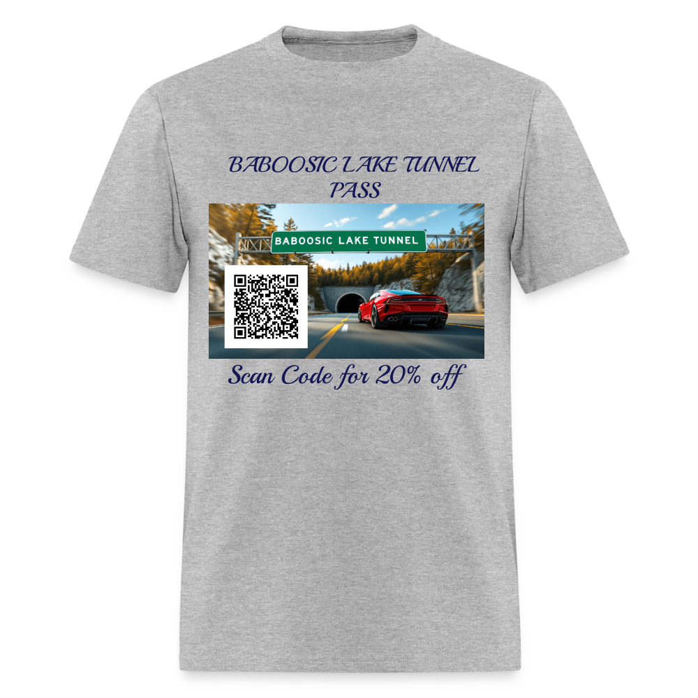 BABOOSIC LAKE TUNNEL PASS TEE - heather gray