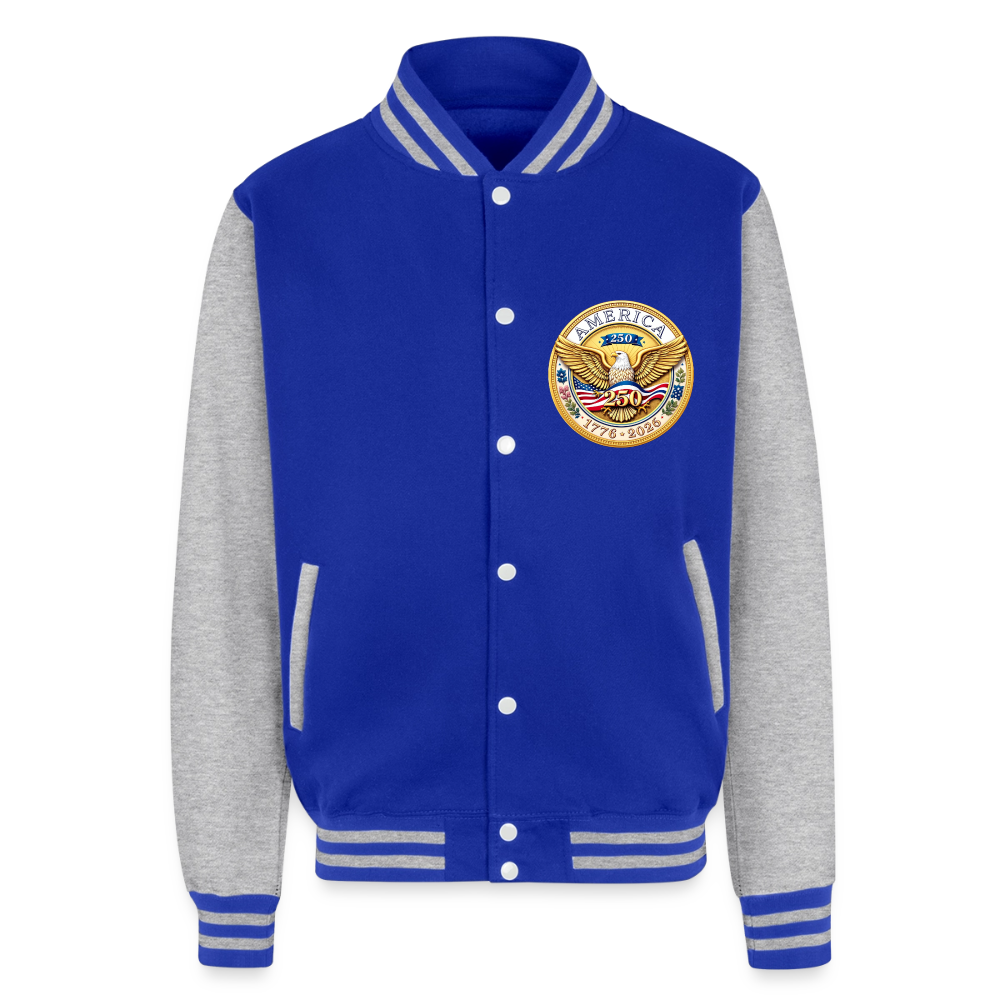 AMERICA 250 Unisex College Sweat Jacket - royal/heather grey