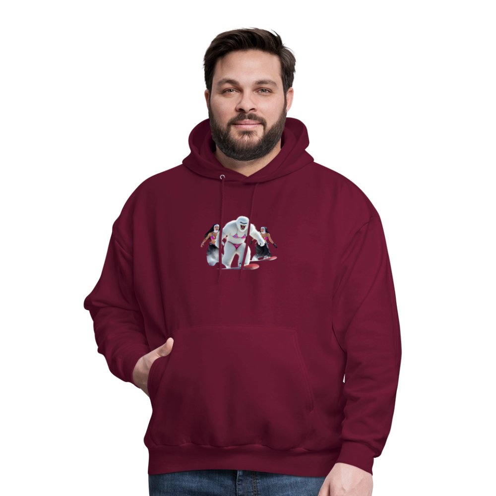 Bikini Abominable & Nuns Snowboarders Men's Hoodie - burgundy