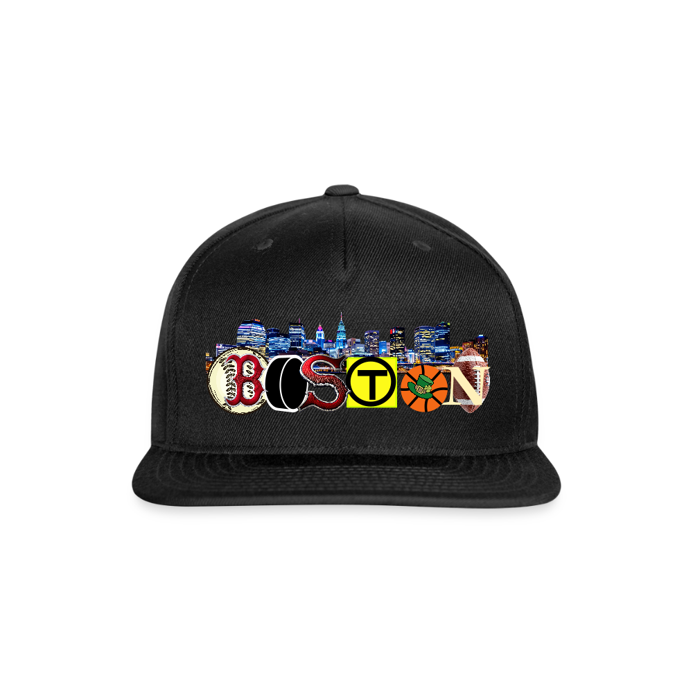BOSTON SKYLINE The Authentic Snapback Baseball Cap - black