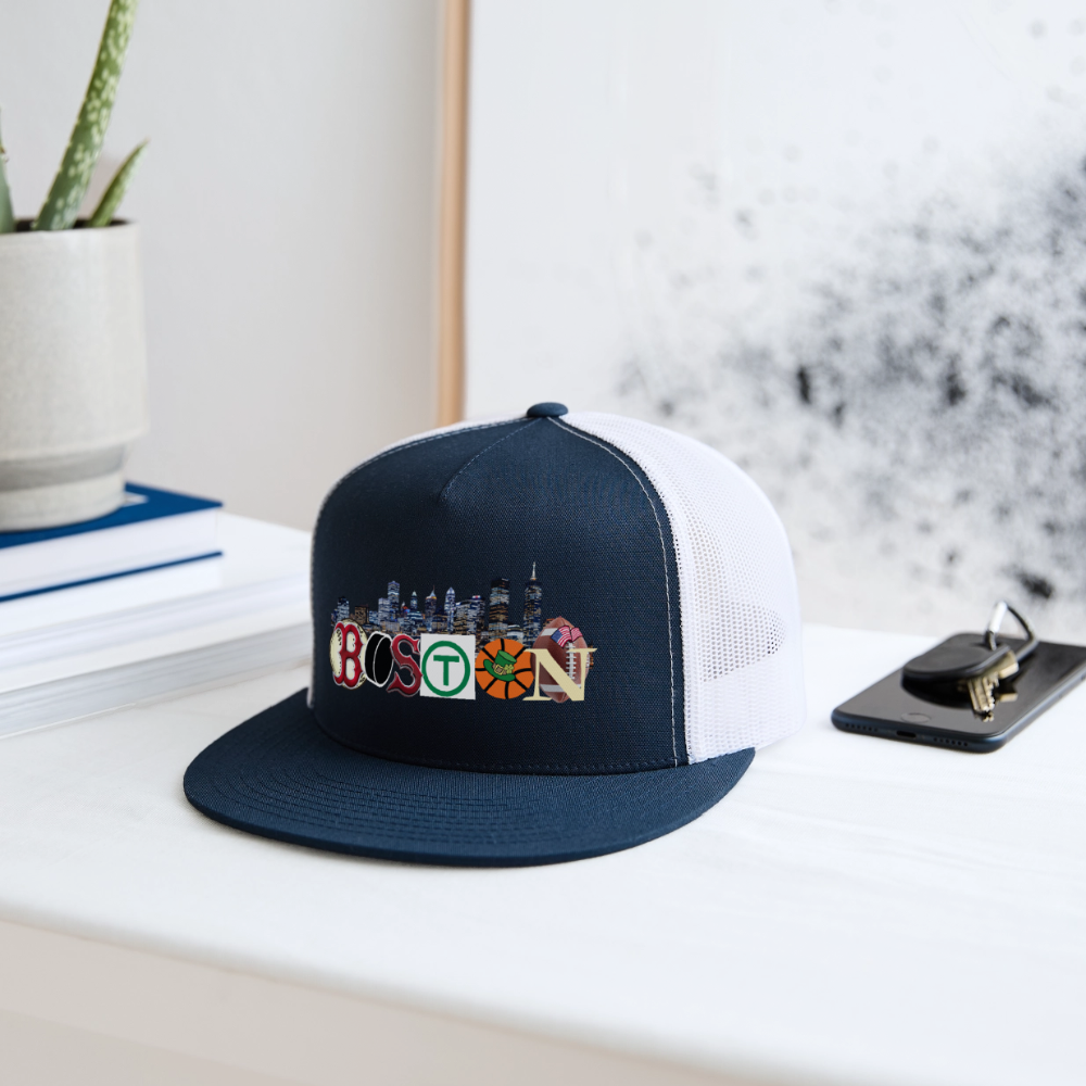 BOSTON SKYLINE AUTHENTIC Trucker Hat - navy/white