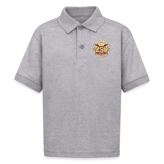 AMERICA 250 Gildan Kid's 50/50 Jersey Polo - heather gray