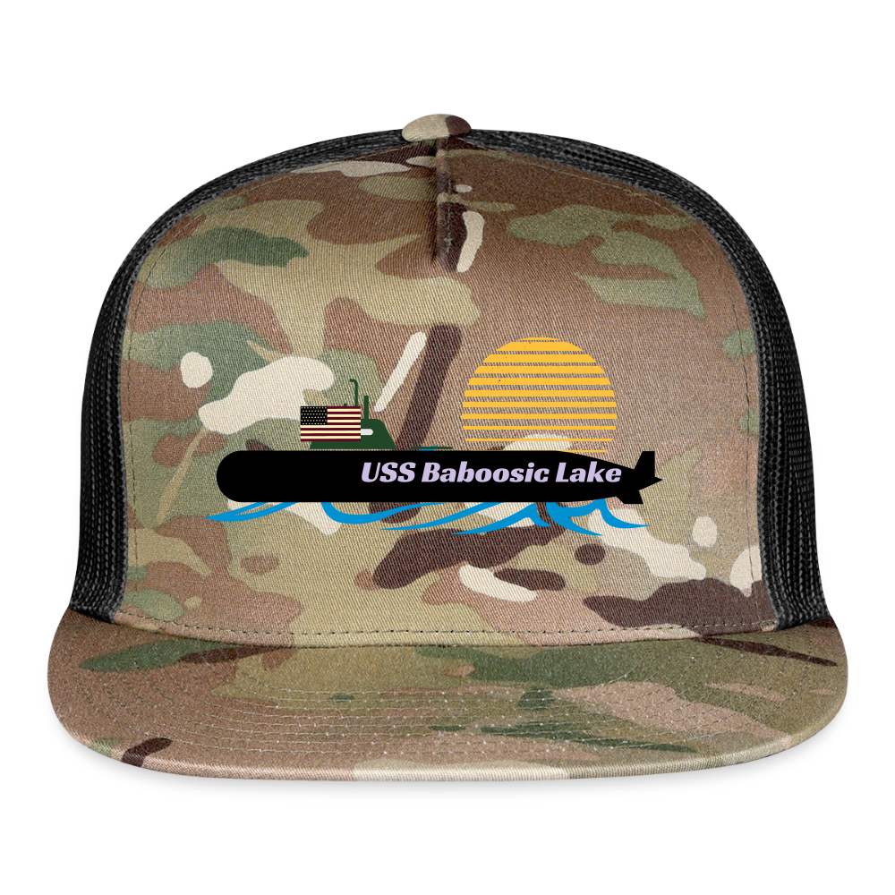USS BABOOSIC LAKE Camo Trucker Cap - MultiCam\black