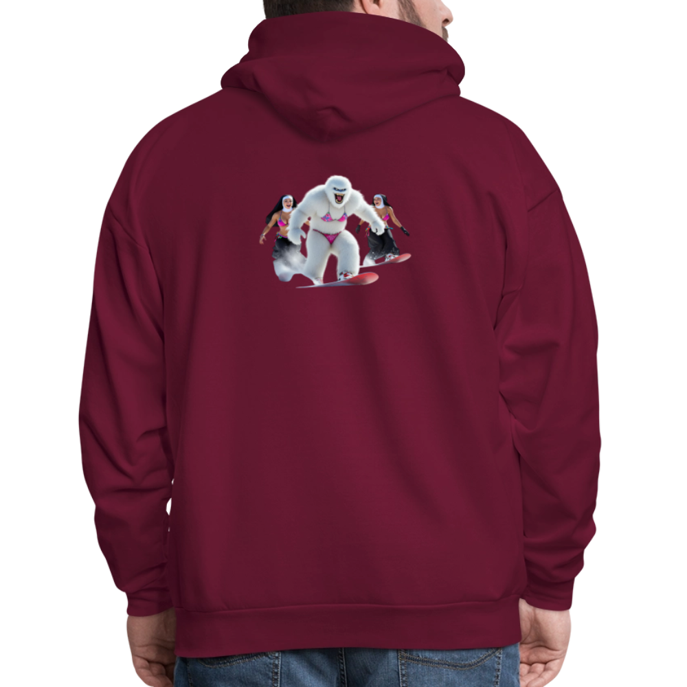Bikini Abominable & Nuns Snowboarders Men's Hoodie - burgundy