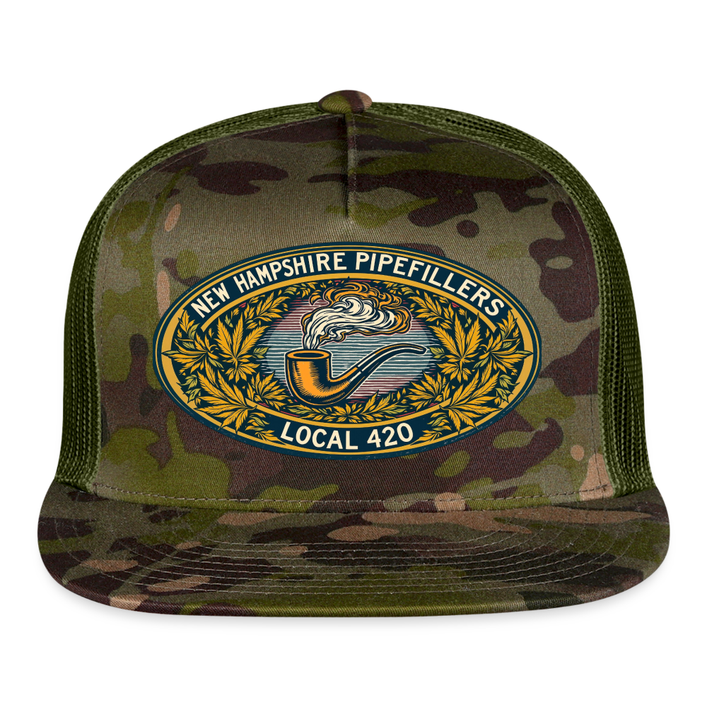 NEW HAMPSHIRE PIPEFILLERS UNION LOCAL 420 Camo Trucker Cap - MultiCam\green