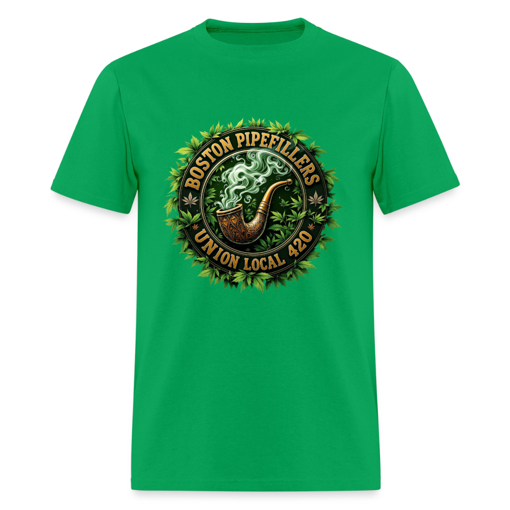 BOSTON PIPEFILLERS LOCAL 420 Men's T-Shirt - bright green