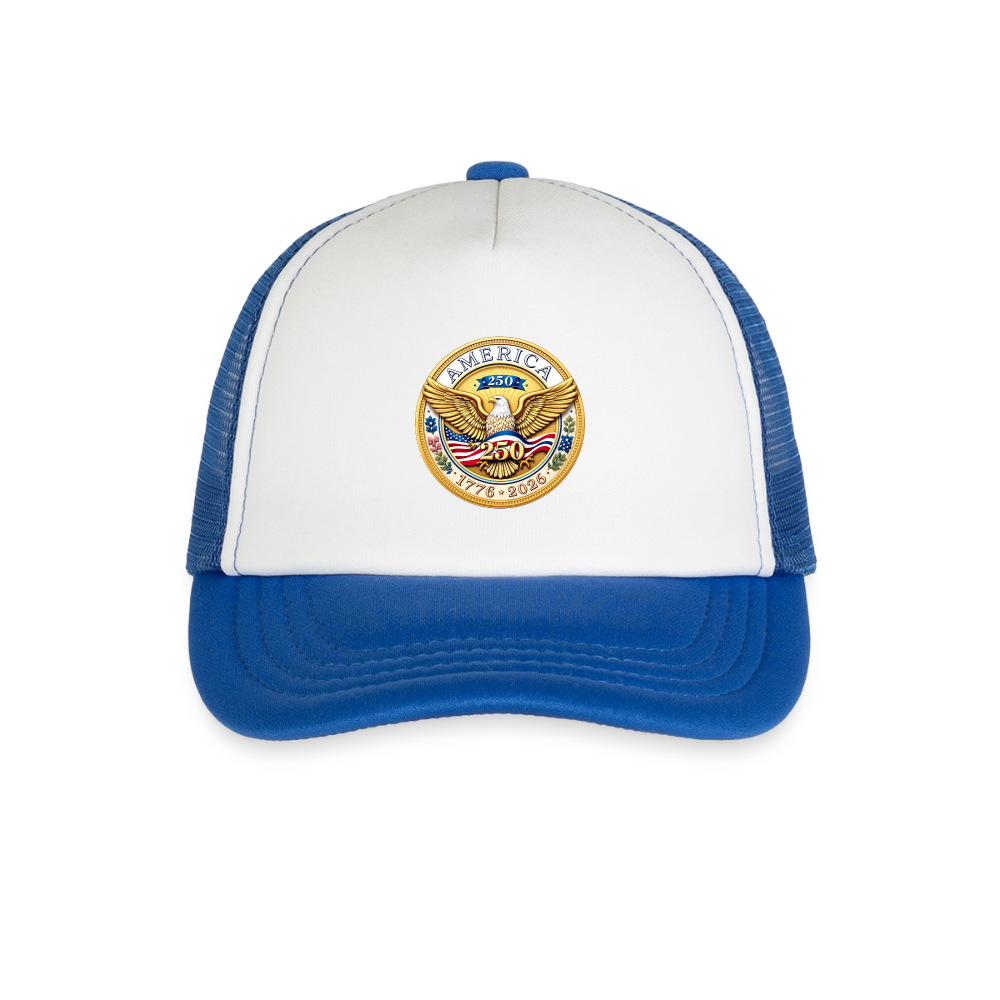 AMERICA 250 Kid's Trucker Cap - white/royal blue
