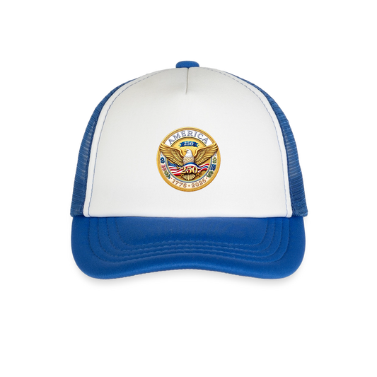 AMERICA 250 Kid's Trucker Cap - white/royal blue