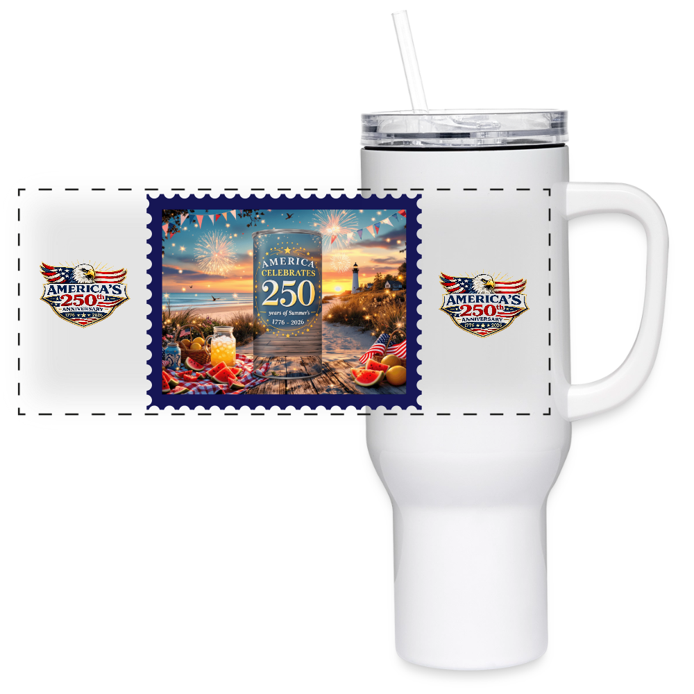 a250summer40 oz Travel Tumbler - white