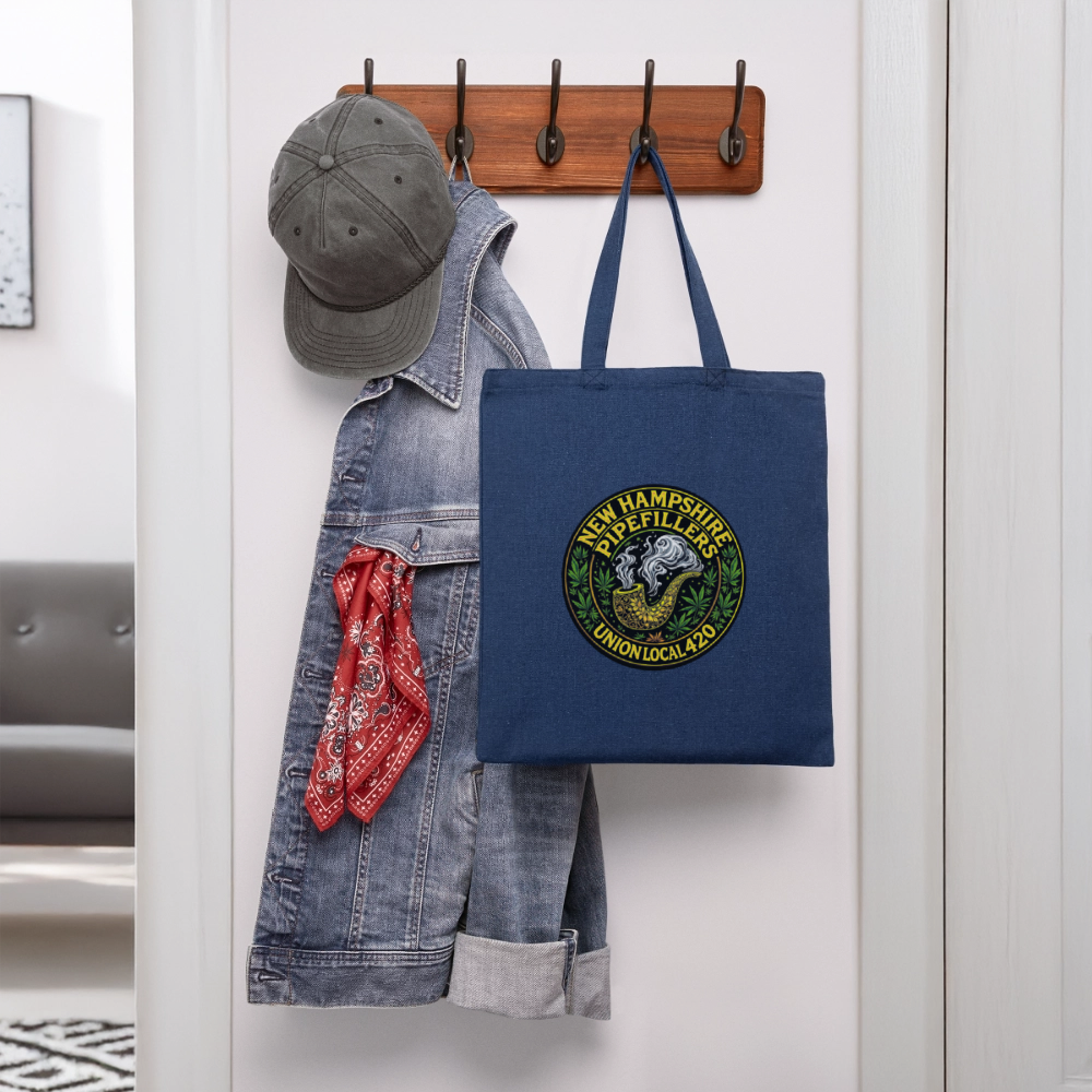 THE ORIGINAL NEW HAMPSHIRE PIPEFILLERS UNION 420 Recycled Tote Bag - heather navy