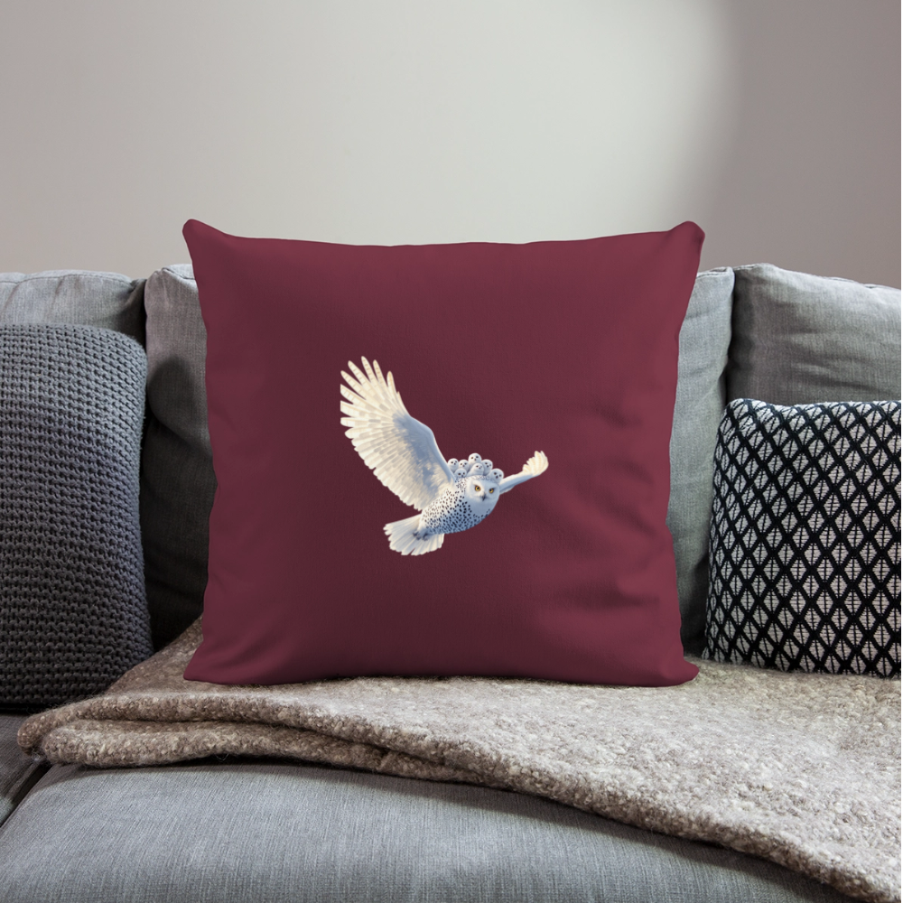 HOOTIE Throw Pillow Cover 18” x 18” - burgundy