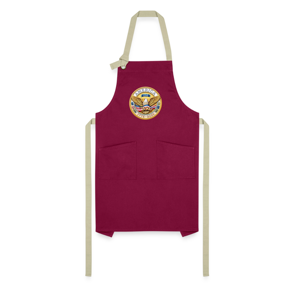 AMERICA 250 Artisan Apron - burgundy/khaki