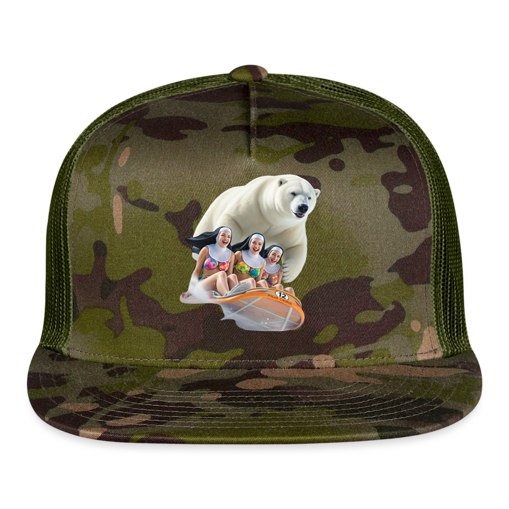 SKIBBIDI RIZZ SNOWBOARDIND NUN'S Trucker Hat - MultiCam\green