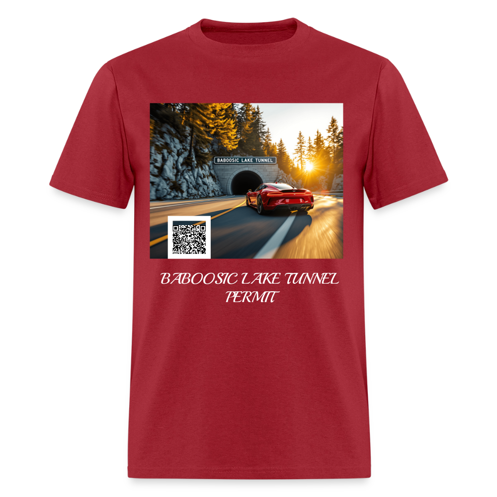 BABOOSIC LAKE TUNNEL PERMIT TEE - dark red