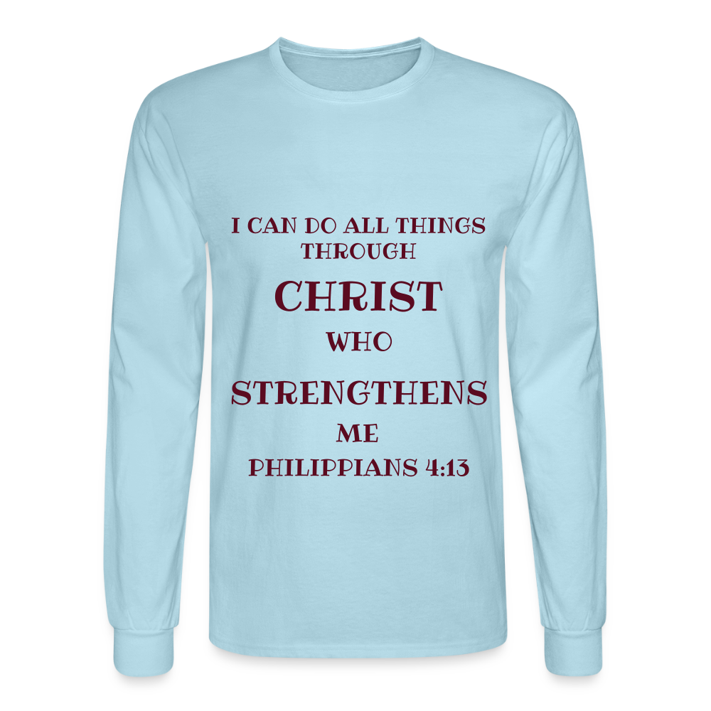 PHILIPPIANS 4:13 Men's Long Sleeve T-Shirt - powder blue