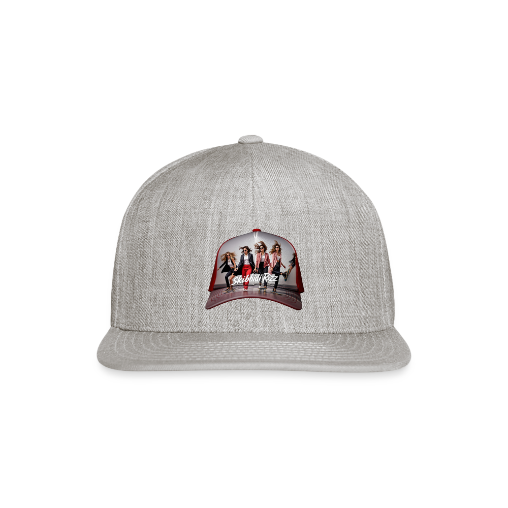 Skibbidi Rizz Authentic Snapback Baseball Cap - heather gray