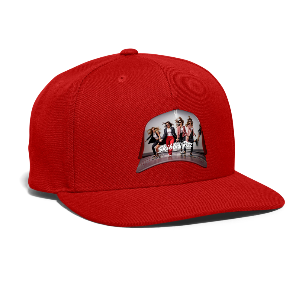 Skibbidi Rizz Authentic Snapback Baseball Cap - red