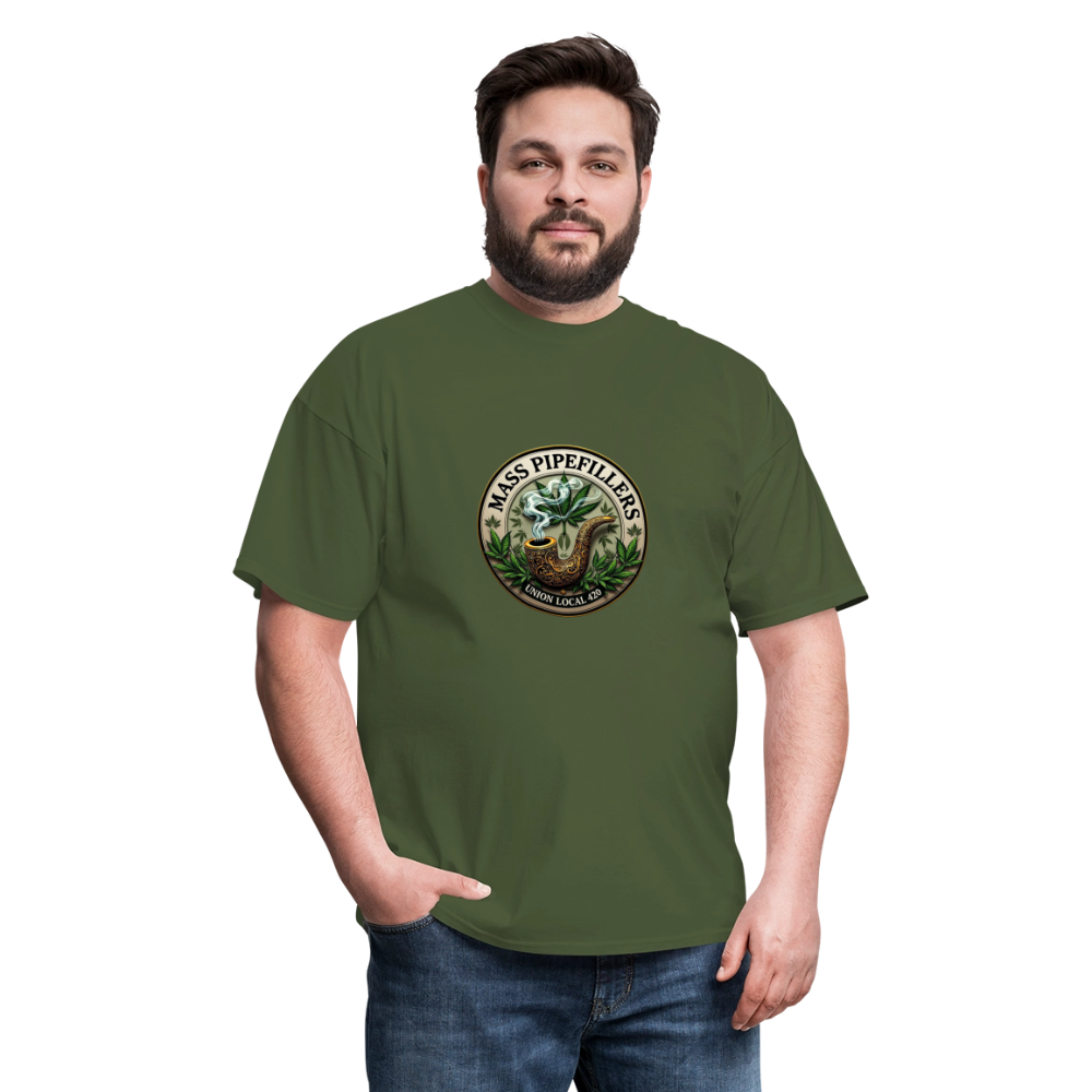 THE ORIGINAL MASS PIPEFILLERS UNION LOCAL 420 Unisex Classic T-Shirt - military green