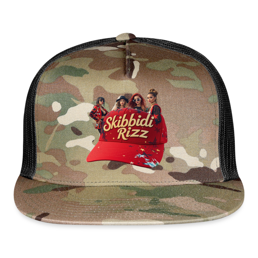 SKIBBIDI RIZZ Trucker Hat - MultiCam\black