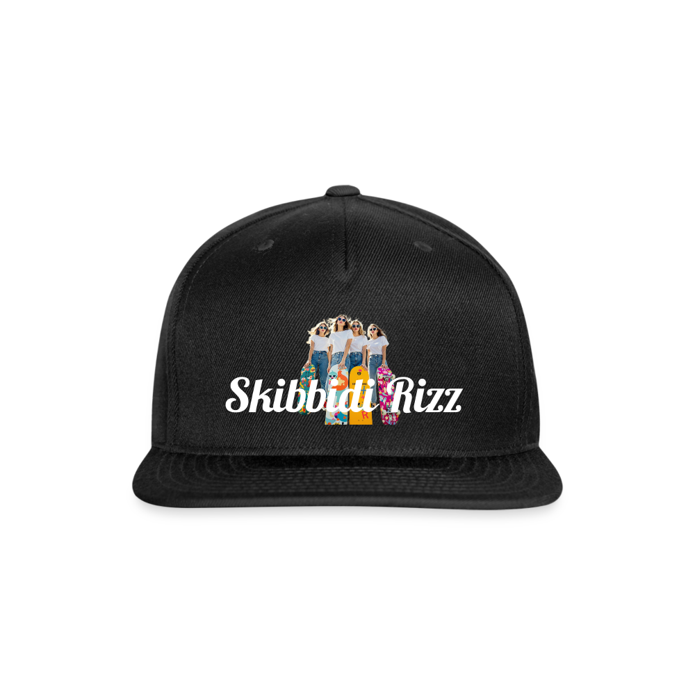 Skibbidi Rizz Authentic Snapback Baseball Cap - black