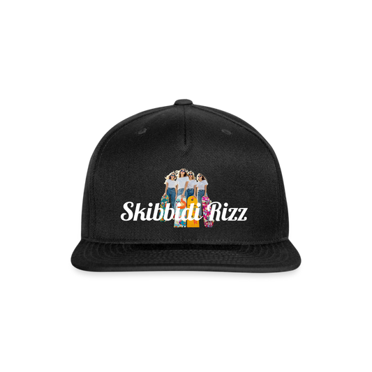 Skibbidi Rizz Authentic Snapback Baseball Cap - black