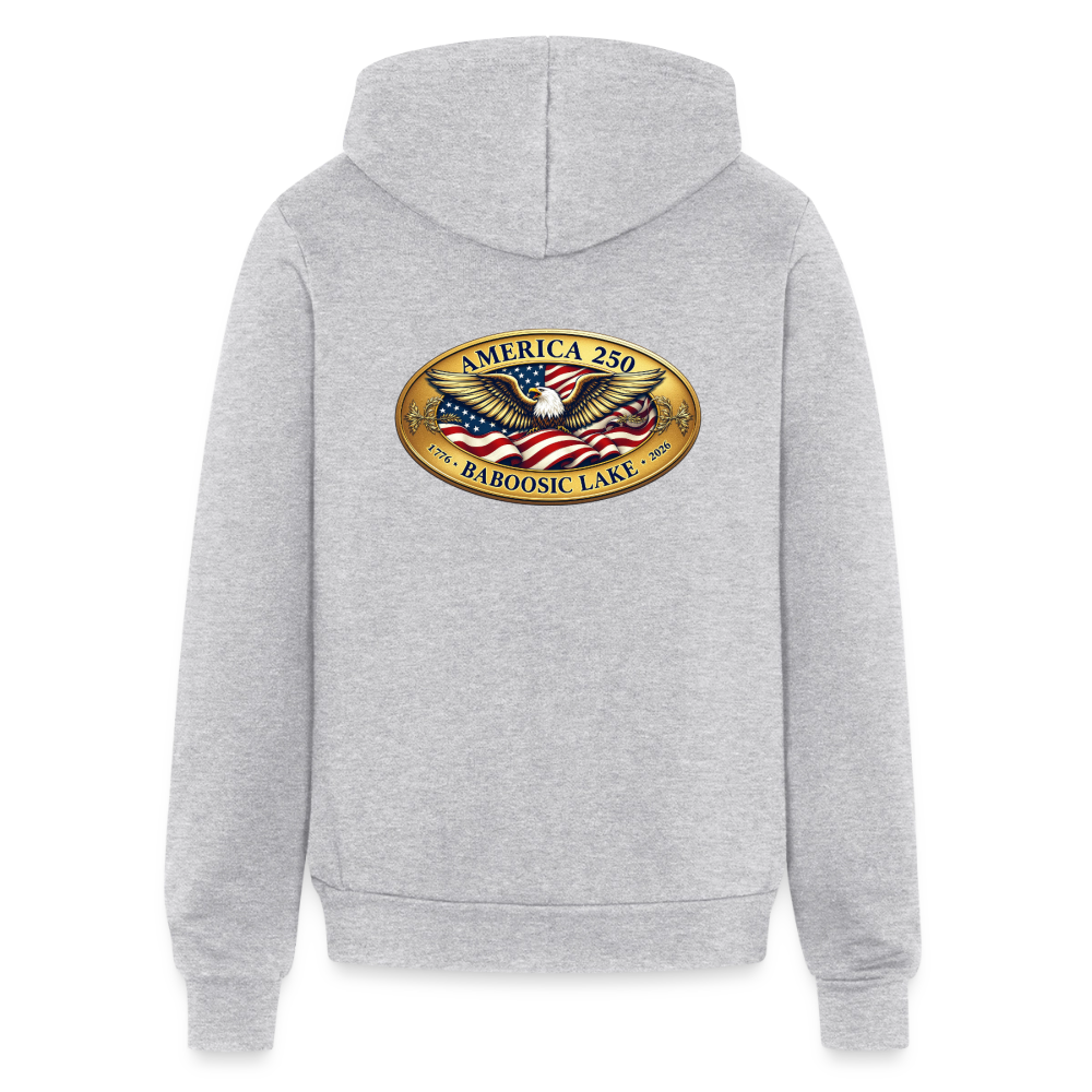 BABOOSIC LAKE AMERICA 250 FRONT/BACK EMBLEMS BELLA CANVAS Unisex Full Zip Hoodie - heather gray