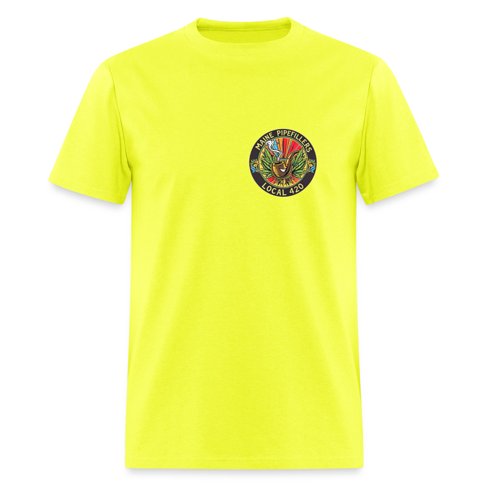 MAINE PIPEFILLERS LOCAL 420 Men's T-Shirt - safety green