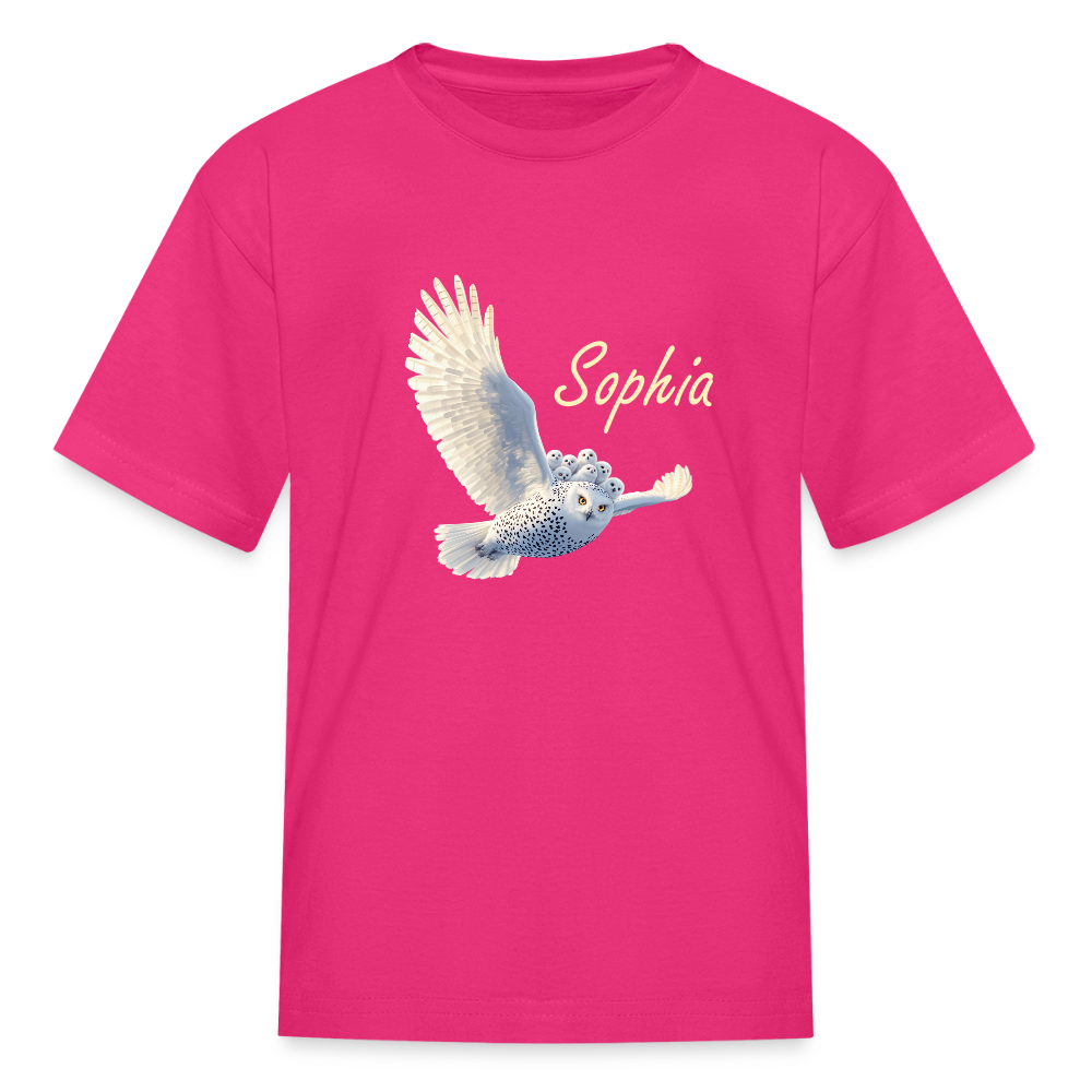 Sophia Snow Owl Kids' T-Shirt - fuchsia