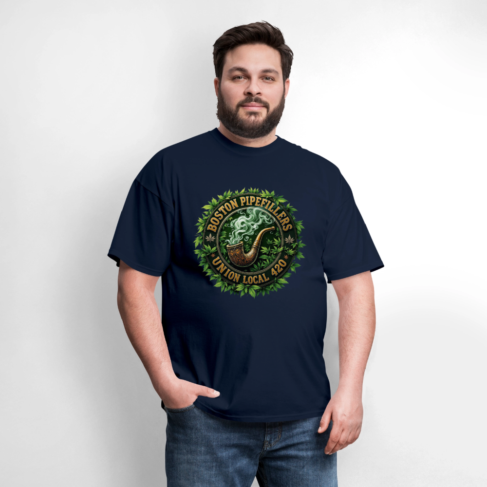 BOSTON PIPEFILLERS LOCAL 420 Men's T-Shirt - navy