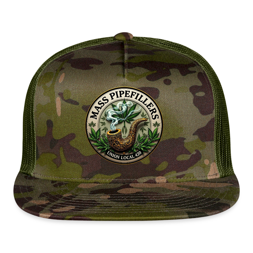 MASS PIPEFILLERS UNION LOCAL 420 Trucker Hat - MultiCam\green