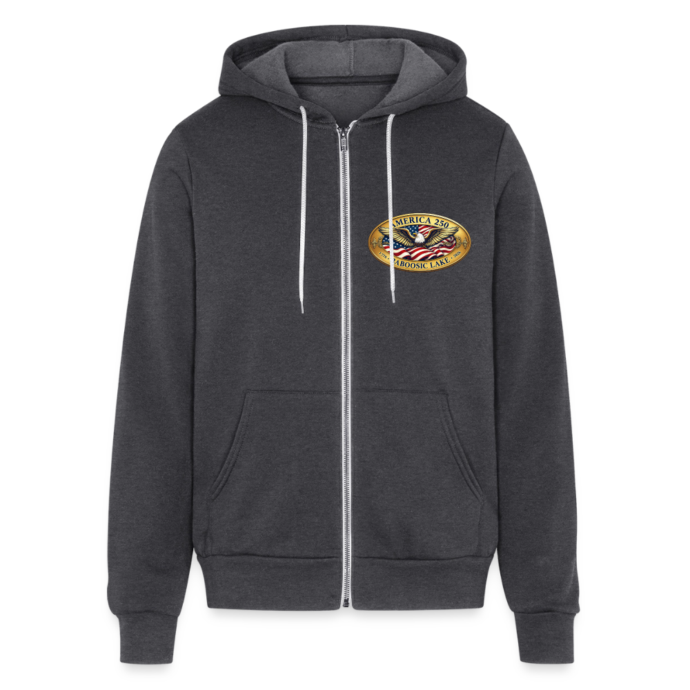 BABOOSIC LAKE AMERICA 250 FRONT/BACK EMBLEMS BELLA CANVAS Unisex Full Zip Hoodie - charcoal grey