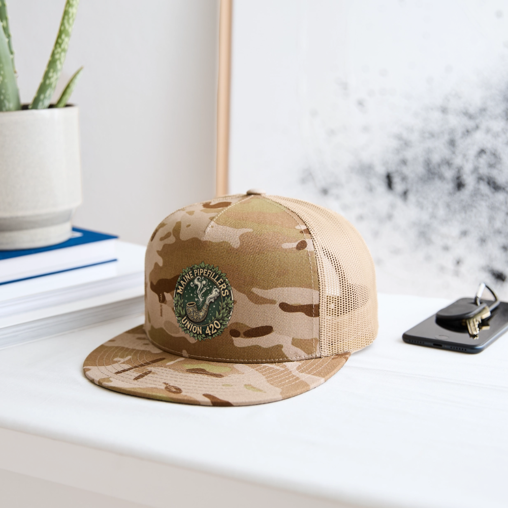 MAINE PIPEFITTERS UNION 420 Camo Snapback Trucker Cap - MultiCam\tan