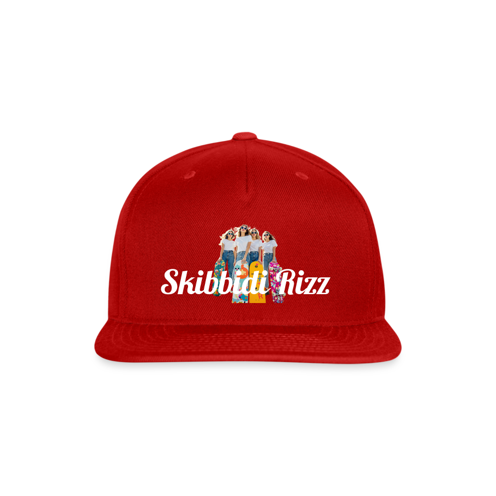 Skibbidi Rizz Authentic Snapback Baseball Cap - red