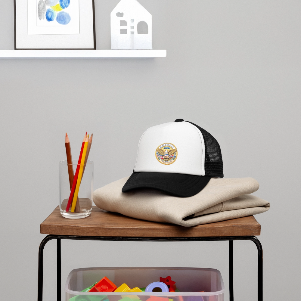 AMERICA 250 Kid's Trucker Cap - white/black